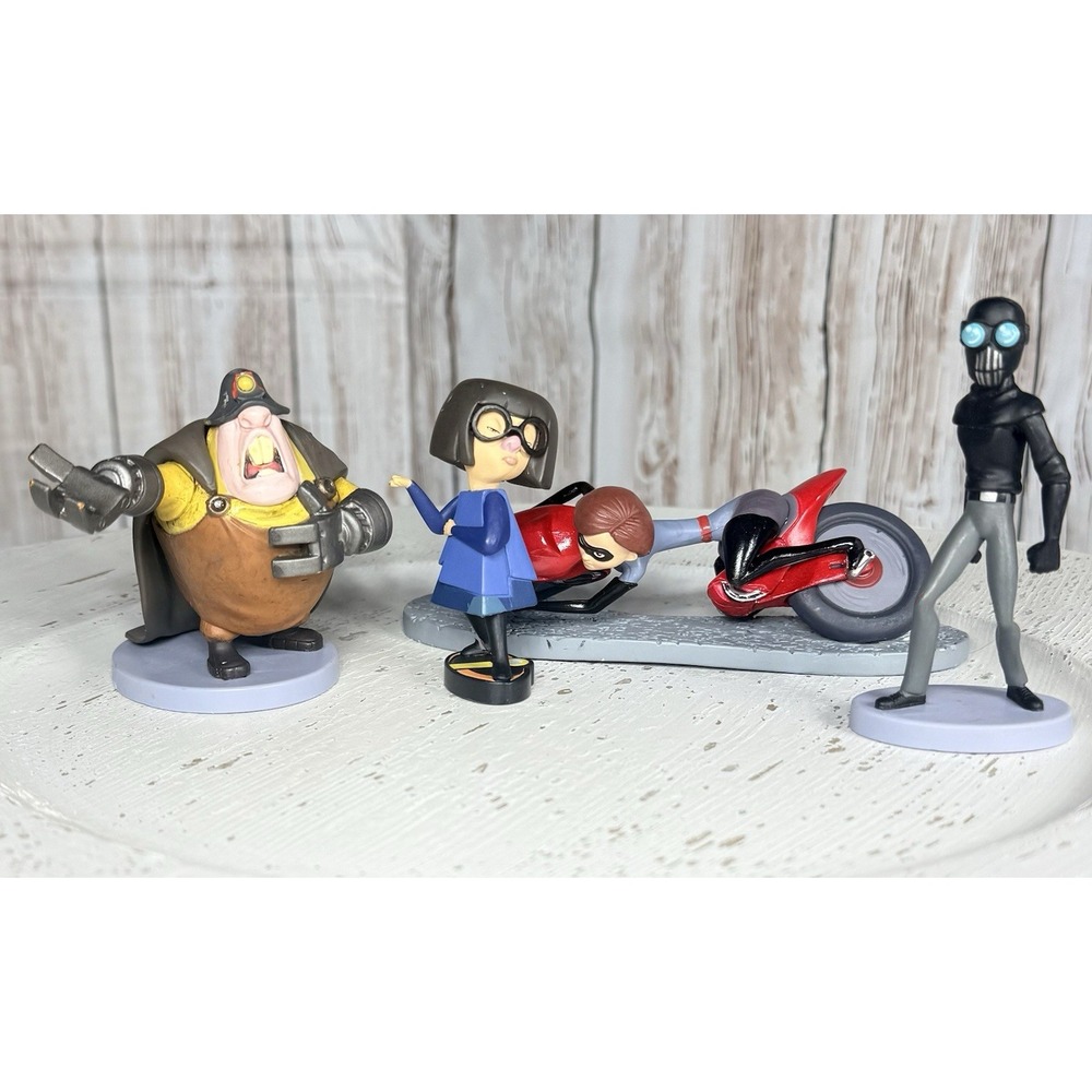 Disney Pixar The Incredibles 4 Figure lot Syndrome Edna Dash Screenslaver SCUFFS